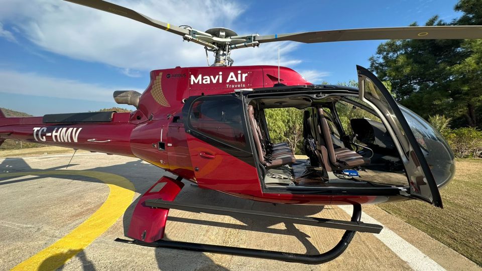 Bodrum: Helicopter Tour to Mor Salkim with Wine & Meal